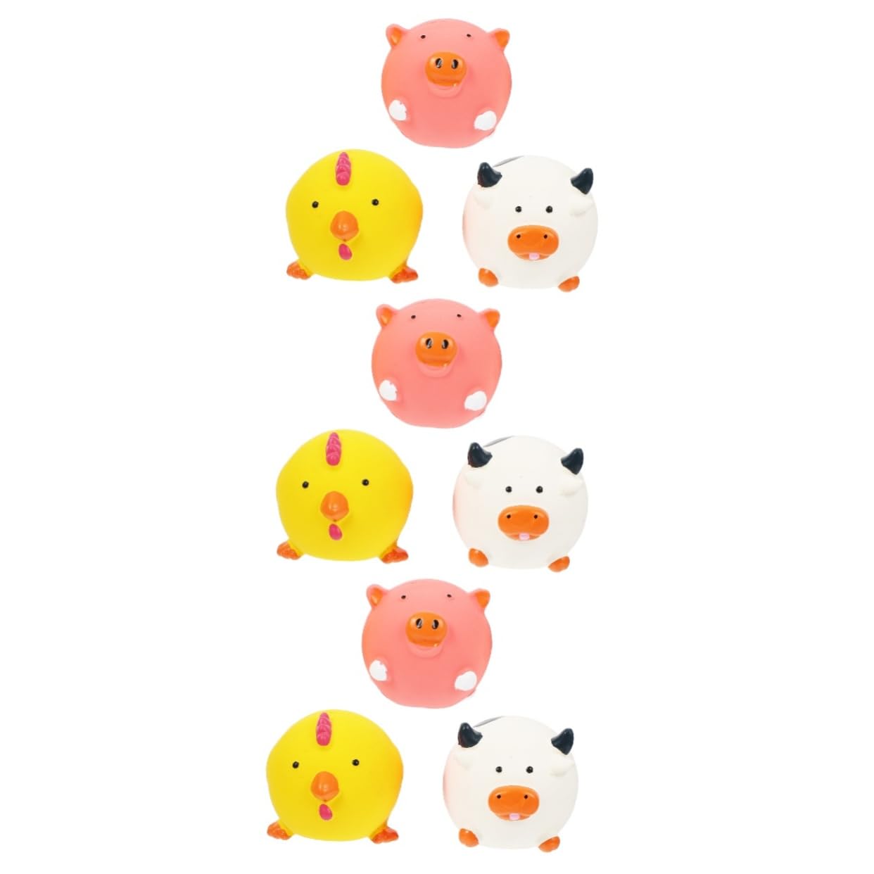 Beavorty 9stücke Latex Quietschspielzeug Für Hunde Interaktives Kaumaterial Tierdesign Schwein Küken Kuh Für Kleine Und Mittelgroße Haustiere Langlebig Und Für Stundenlangen