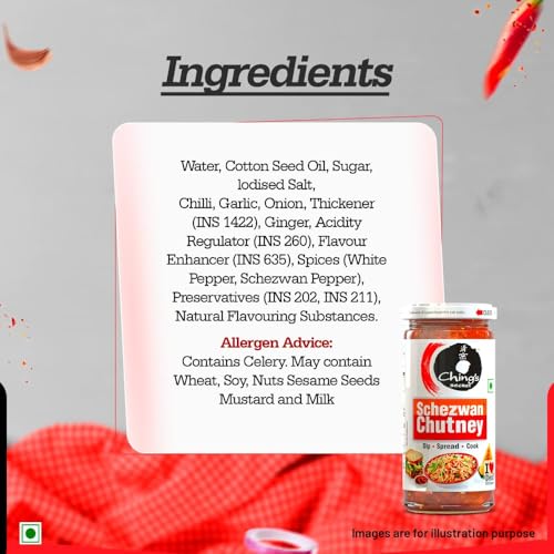 Image of Ching's Secret Schezwan Chutney, 250g, Spicy & Tangy, Dip, Spread, Cook