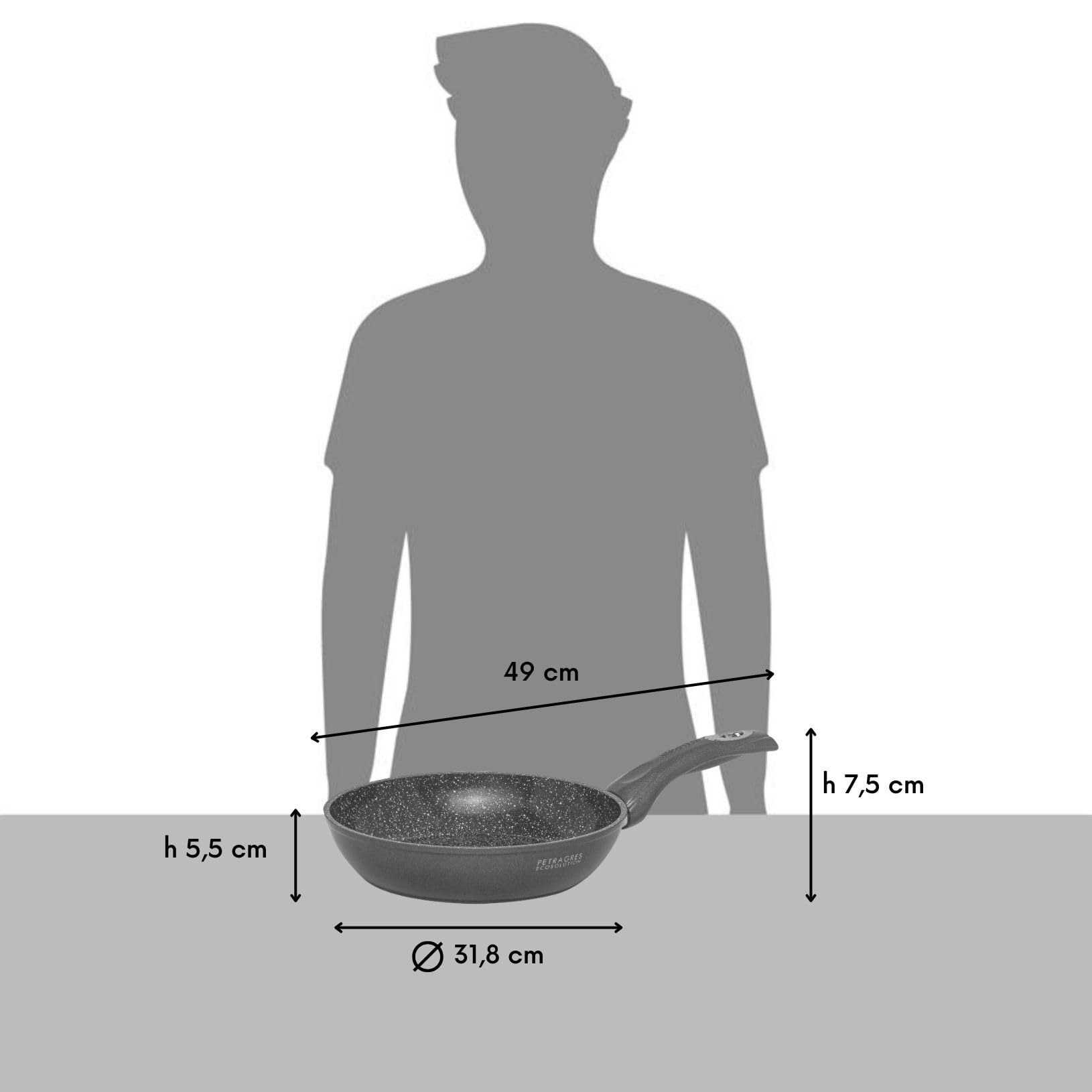 Aeternum Poêle anti-adhésive Petragres Ecosolution également induction 30 cm