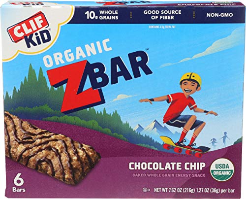 Clif Kid Zbar, Organic Energy Bars, Chocolate Chip, 1.27 Oz Bars, 6 Ct
