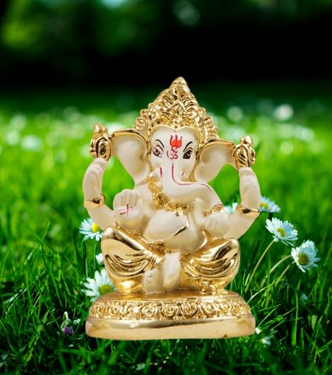 Ganesh Murti en céramique : mini statuette Ganapati déco maison - 2
