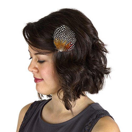 Zucker Feather (TM) - Feather Corsage-Guinea-Peacock - Natural