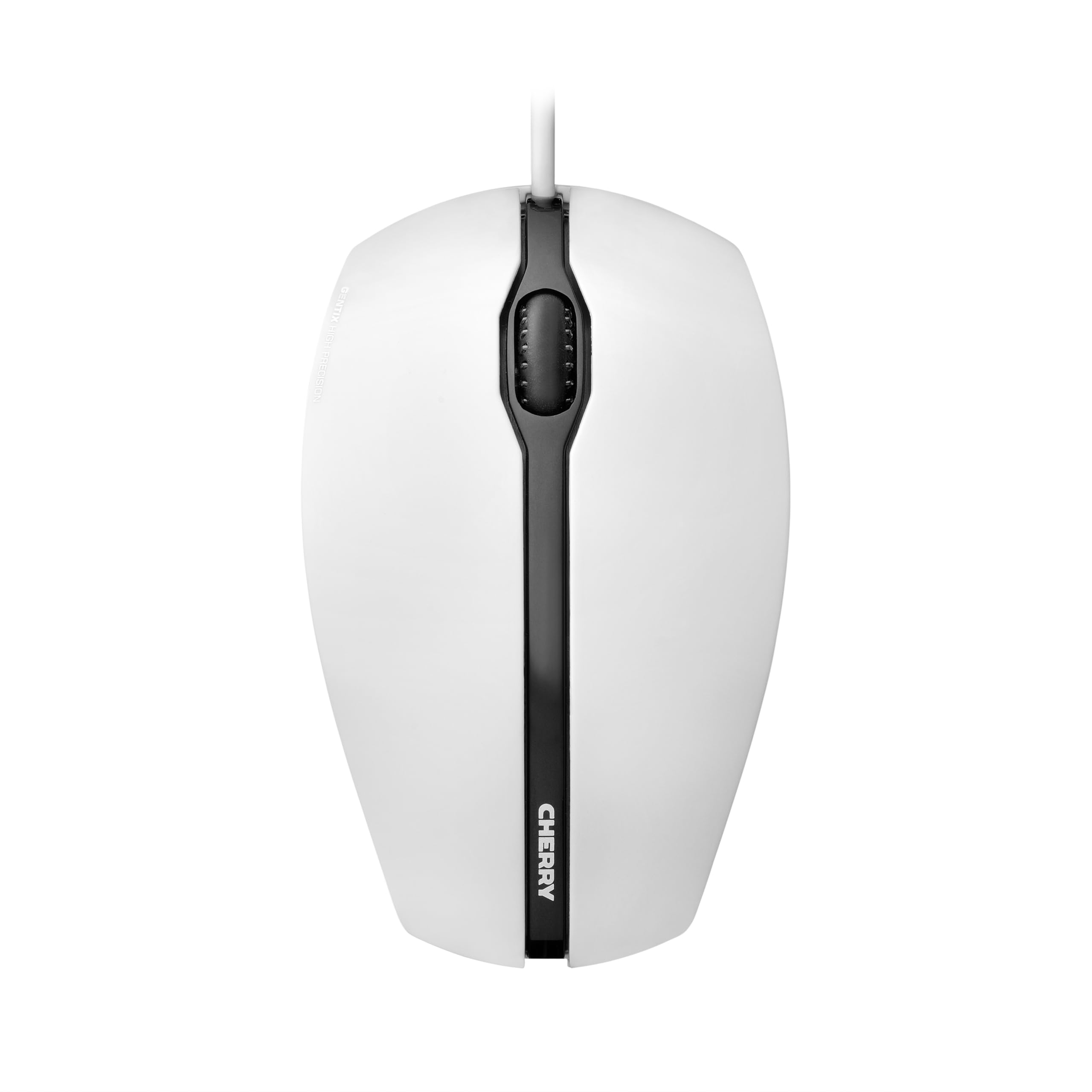 CHERRY GENTIX CORDED, Wired Mouse, Precise Scroll Wheel, Optical Sensor, Symmetrical Design for Left and Right-Handers, Cable 1.8 m, USB 2.0 White-Grey