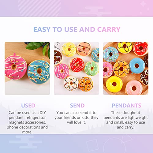 NUOBESTY 5Pcs Doce Donut Imãs de Geladeira PU 3D Simulação Comida Imas de Geladeira Calendário White