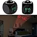 Produktbild GPCT [Wand/Deckenleuchte] Digital LCD Stimme Talking LED [Projektion Alarm] Schlummerfunktion Uhr mit Temperaturanzeige. 2 verschiedene Zeit Modi/Sleep-Timer Wecker (schwarz)