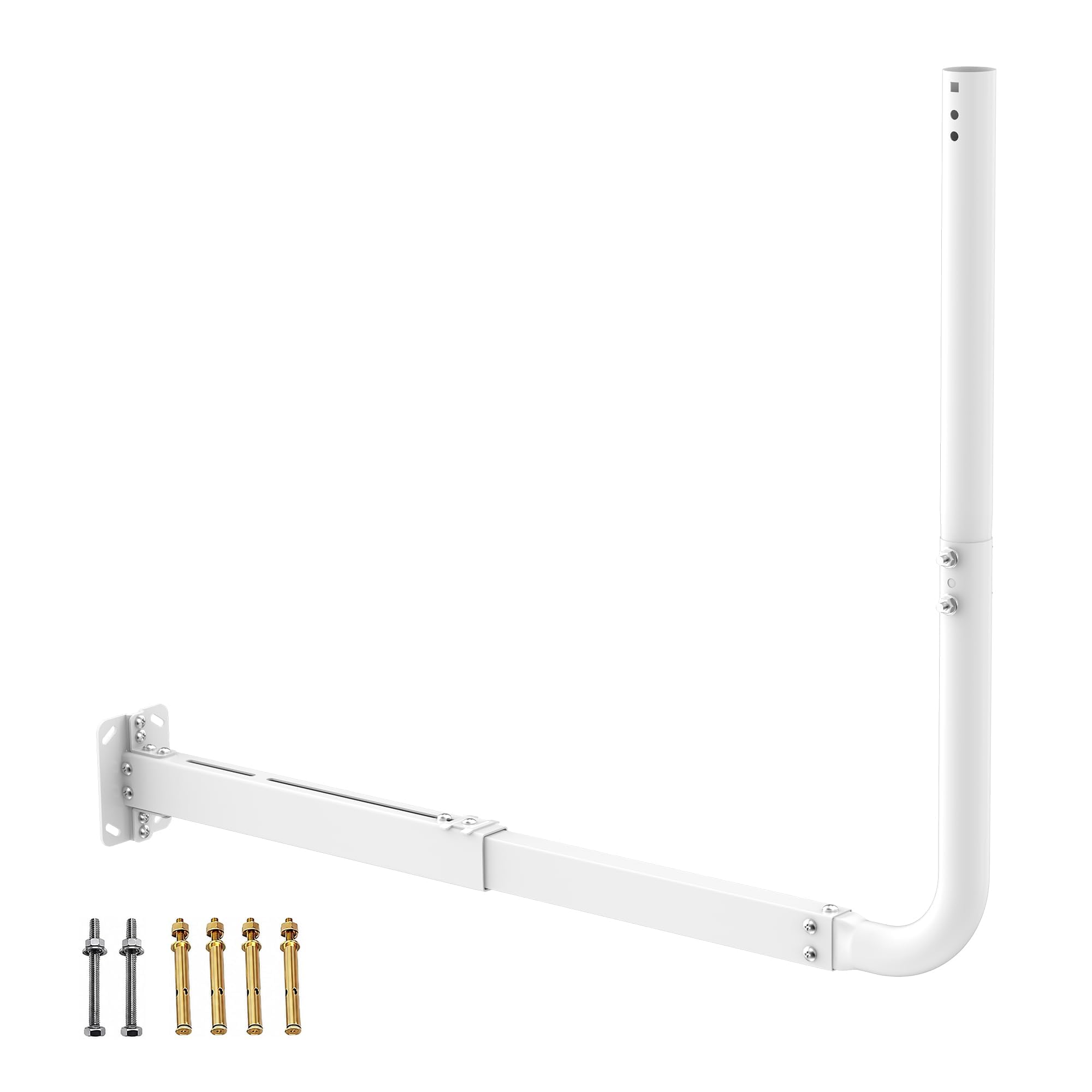 Mât d'antenne pour antennes TV, Satellite, Radio et Wi-FI | Longueur réglable (max. 83 cm), support mural robuste, support d'antenne, support d'antenne