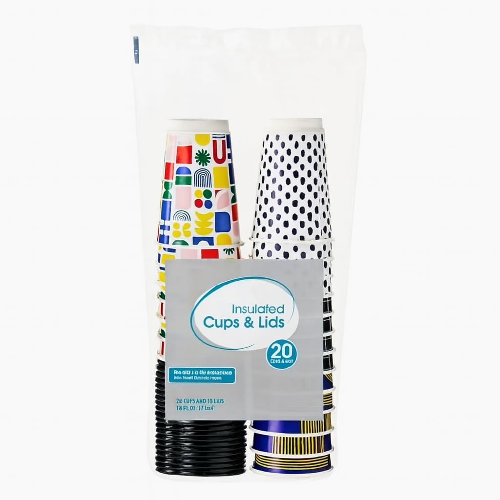 Amazon.com: SMART PASSION 16 oz Insulated Hot Cups with Lids – 20 Count ...