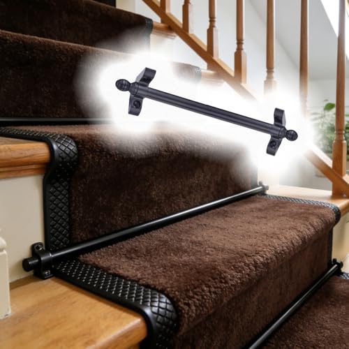 Barras para alfombras de escalera que evitan resbalones en peldaños de madera 2