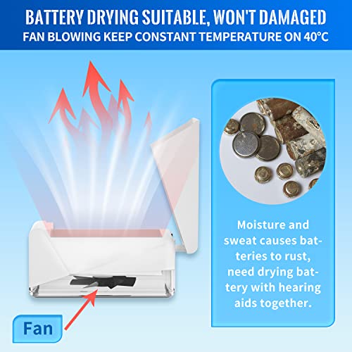 Hearing Aid Dryer Electronic Dehumidifier Ear Amplifiers Uv-Led Ultraviolet Rays Sterilize Removes Sweat & Moisture Efficiently With Heat And Fan #TOP2