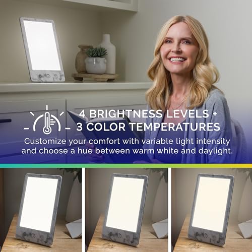 image for Verilux HappyLight Luxe - Light Therapy Lamp with 10,000 Lux, UV-Free,