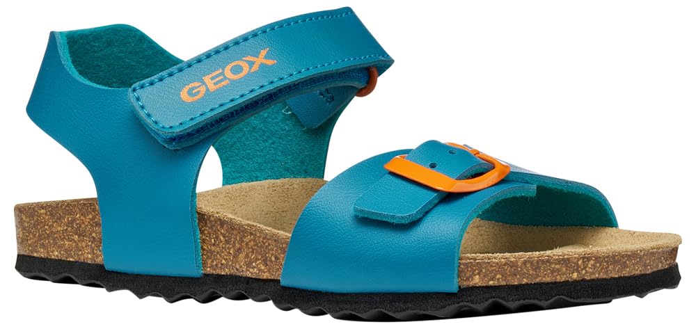 Geox J Ghita Boy B Sandal, Azure/Orange, 38 EU