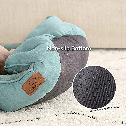 Bedsure Small Dog Bed For Small Dogs Washable - Round Cat Beds For Indoor Cats, Round Pet Bed For Puppy And Kitten With Slip-Resistant Bottom, Blue, 20 Inches #TOP2