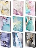 Teling 9 Pack Stretchable Jumbo Fabric Book Covers Colorful Durable Washable Reusable Nylon Protective Covers for School Textbooks Hardcover Paperback Books 9 x 11 Inches(Marble)