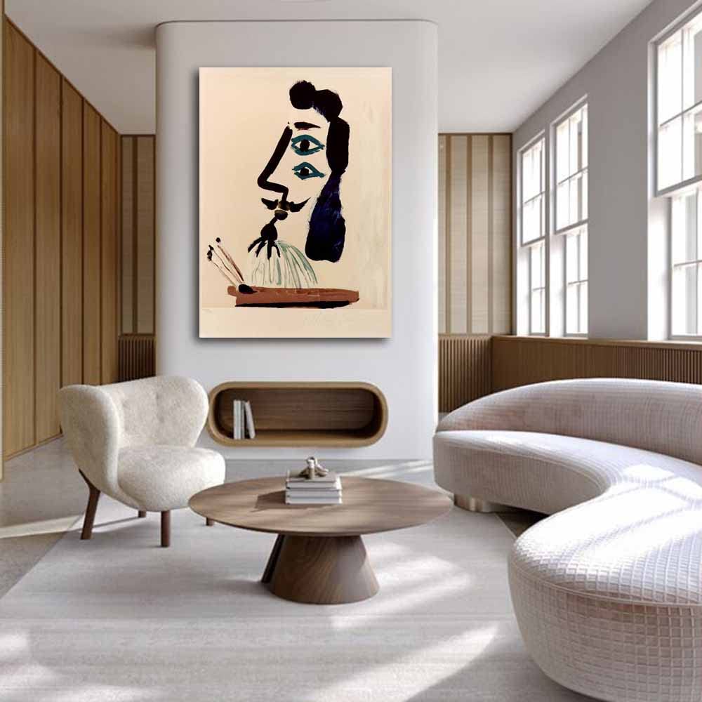 Amazon.co.jp: パブロ・ピカソPainter and his Palette絵画 インテリア