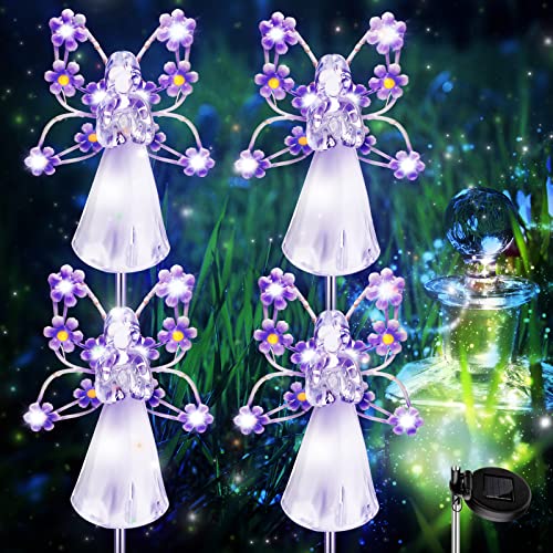 4 Pcs Solar Angel Garden Stake Lights Outdoor Angel Solar Lights LED