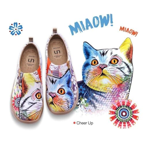 Image of UIN Women's Slip On Shoes Colorful Comfortable Lightweight Art Travel Sneakers Casual Floral Stylish Everyday Loafers