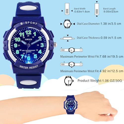 Image of Juboos Kids Watch Analog for Boys Girls, Childrens Waterproof Soft Strap Kids Time Teaching Quartz Wristwatch for Ages 5-15