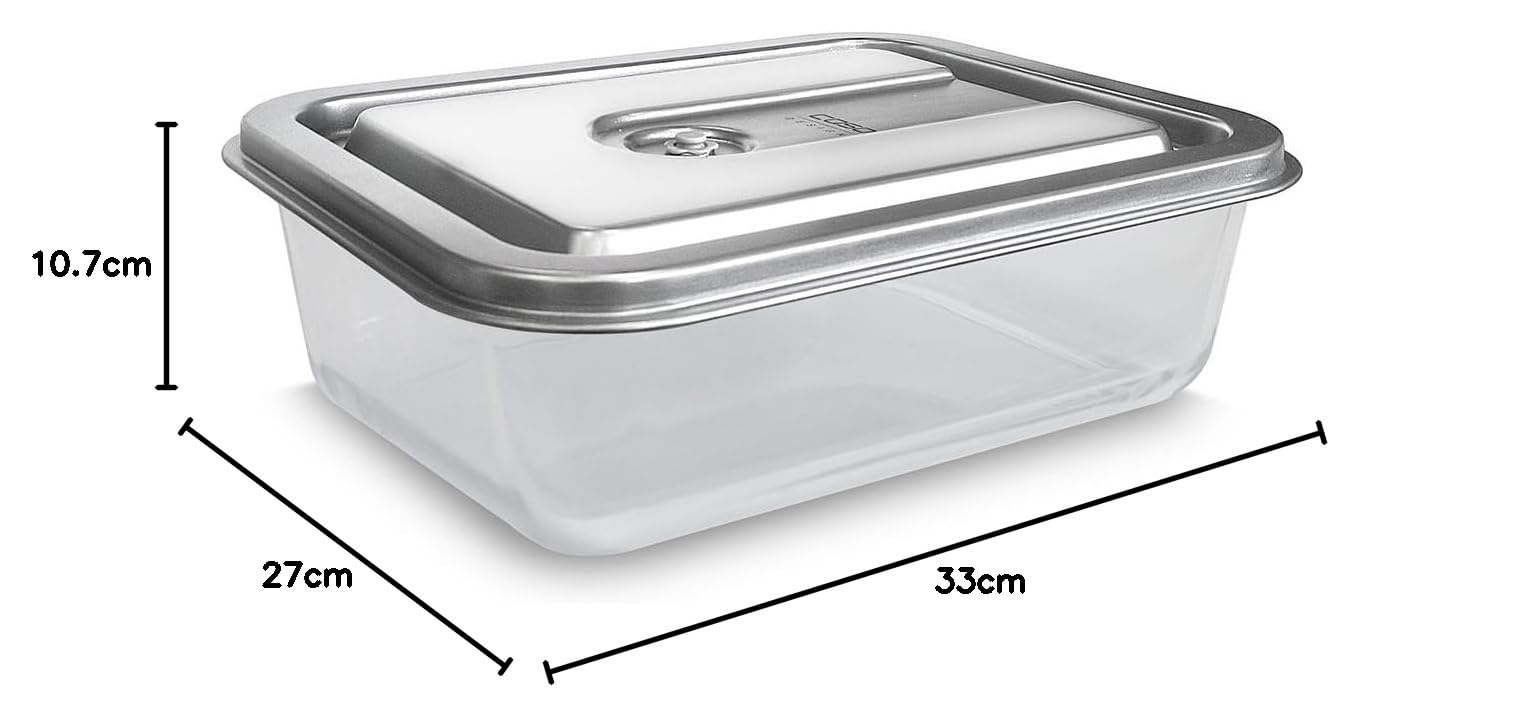 Caso VacuBoxx Inox XL 4.5 - Contenitore per alimenti sensibili alla pressione e liquidi, senza BPA, lavabile in lavastoviglie, congelatore