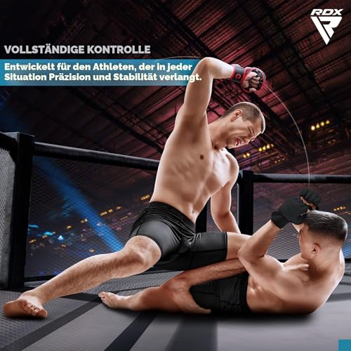 RDX MMA Handschuhe für Kampfsport Grappling Training, Maya Hide Leder Kara Sparring Handschuhe, Punchinghandschuhe für Muay Thai, Kickboxen, Freefight, Boxsack Gloves