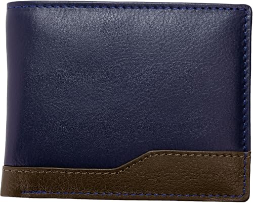 Genuine Leather Wallet for Men – Handcrafted Bifold with Multiple Card Slots, Clear ID Window, Zippered Security Pocket, and Dedicated Coin Pocket for Secure Storage