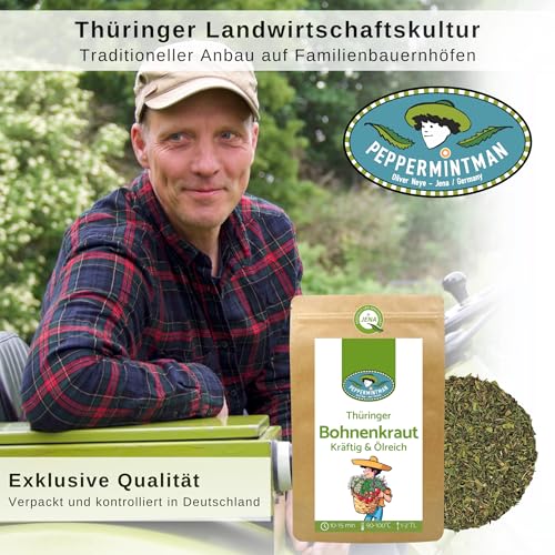 Foto von Thüringer Bohnenkraut getrocknet 250g - Deutsche Sorte - Premium Gewürz mit Spitzenqualität - PEPPERMINTMAN
