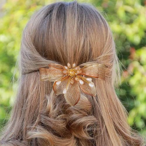 Woeoe Flower Copper Wire Metal Hair Clips Crystal Hairpins Handmade Wedding Hair Barrettes Accessories For Women (Bow Tie) #TOP2