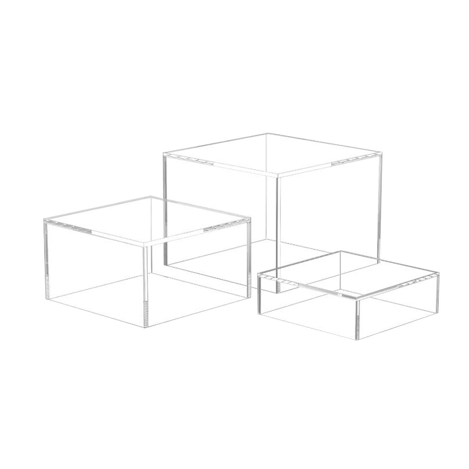Set di alzate per tavolo da buffet, alzate impilabili in acrilico con fondi cavi unici per creare celebrazioni memorabili, alzata per tavolo da, trasparente