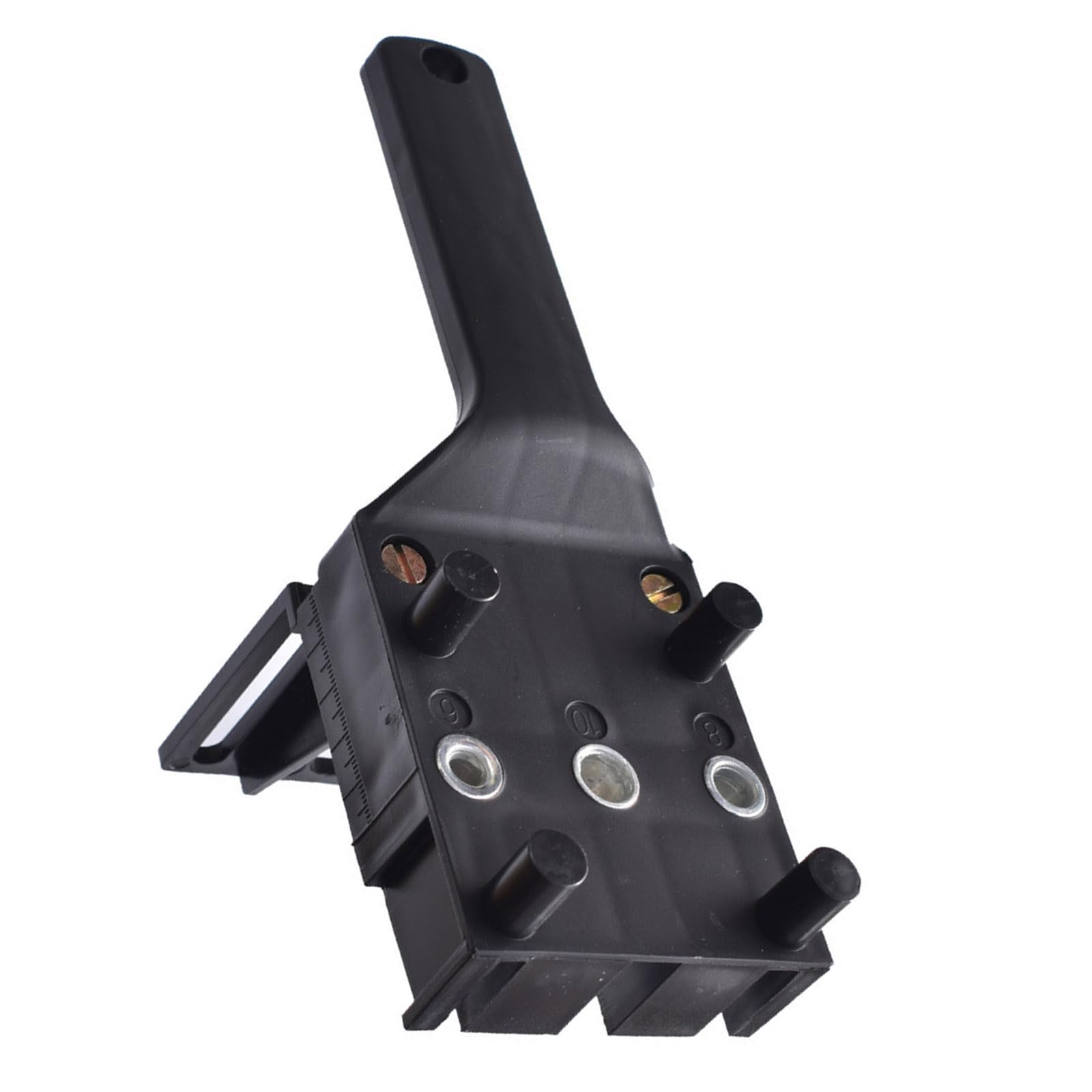 Thatiarry Black Accuracy Drill Hole Locator Adjustable Drill Positioner Hole Locator For Woodworking Tasks Crafted From And Iron Handheld Positioning