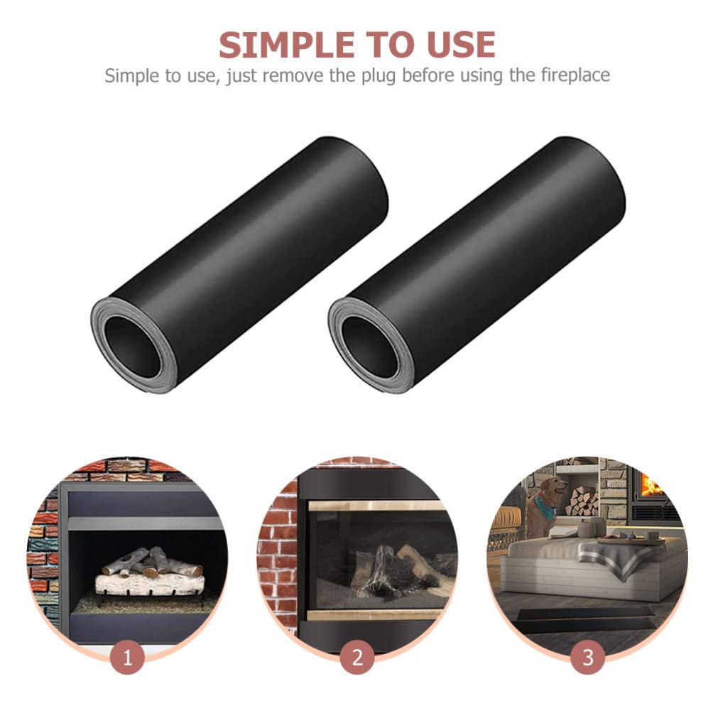 Yardwe 2stücke Magnetische Kaminabdeckung Zugluftstopper Aus Gummi Winddicht Für Innenkamine Kaminzugstopper Kaminzubehör Für Sommer Und Winter