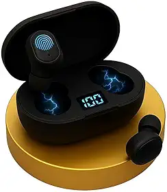 Fone de Ouvido Bluetooth Sem Fio 5.0 TWS Wireless Compatível com IOS Iphone e Android Redução de Ruído Toque Inteligente Resistente ao Suor Para Trabalho Academia Musculação Treino e Lazer Premium