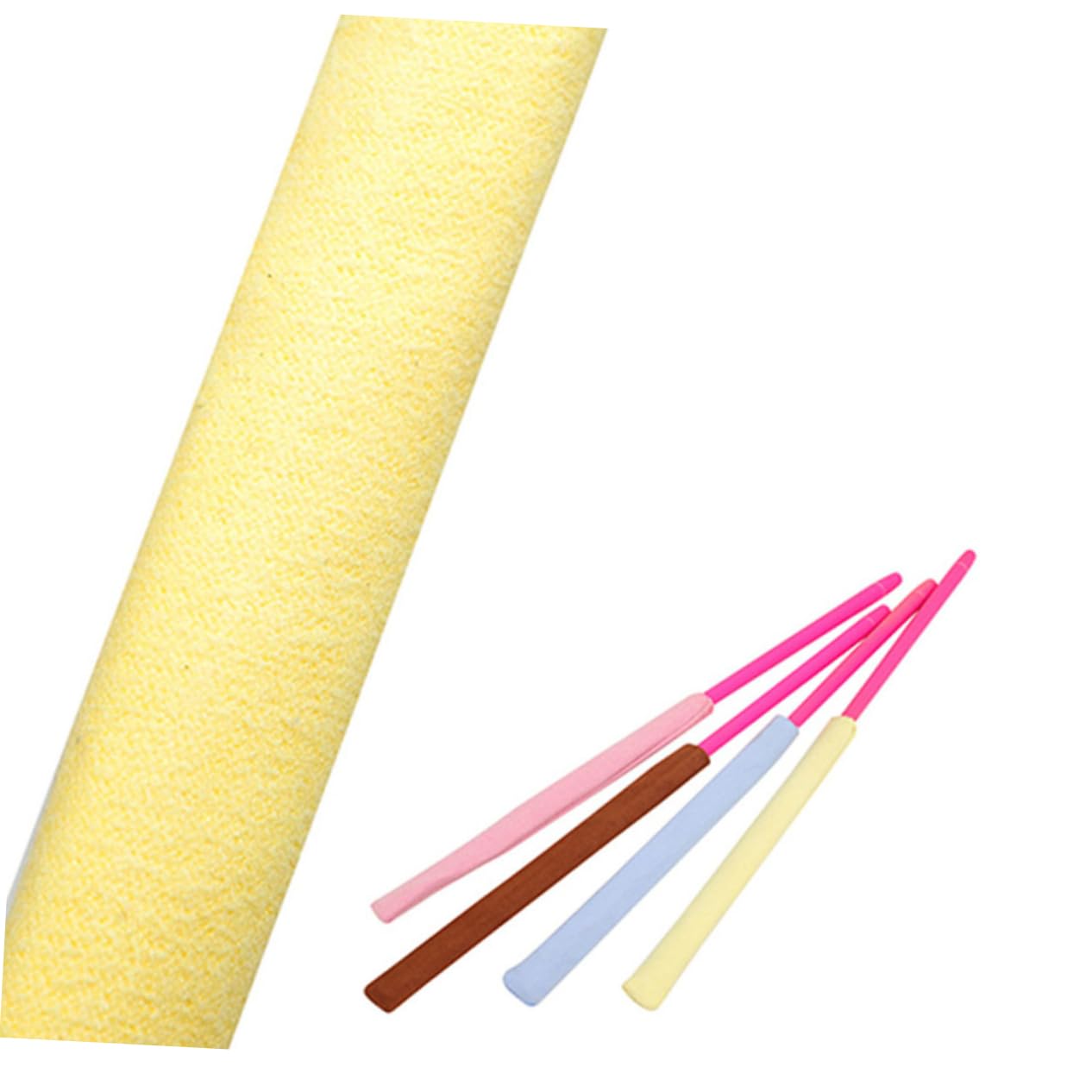 Varilla Limpiadora para Flauta 2 Piezas, Cepillo de Limpieza | Plástico y Pelusa, Color Amarillo, para Limpieza de Instrumentos, también Apta para Clarinete