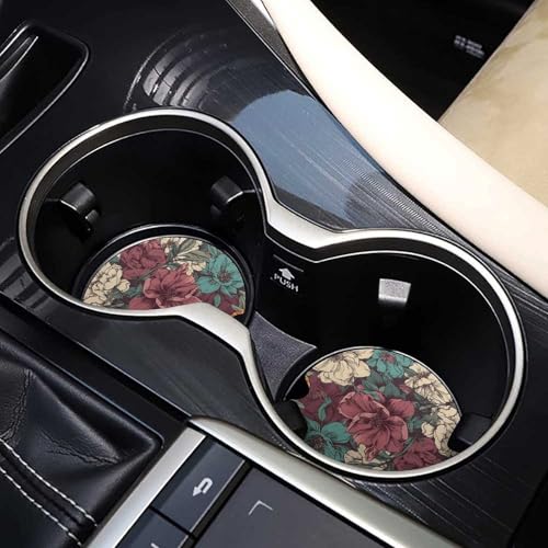Posavasos para autos flores románticas 2 pzas miniatura 7