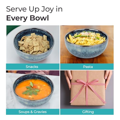 Image of The Better Home Terra Series Ceramic Bowl for Snack & Dinner(1Pcs) | Ramen Soup Bowl | Microwave Safe | Chip Resistant | Snack Serving Bowl | Dinning Bowl | Katoris for Dinner | Serving Bowl Set