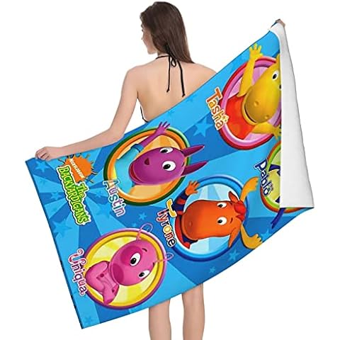 Pobecan The Anime Backyardigans Ultra Soft Beach Towels for Pool Vacation Camping Beach Towel for Women Mens Teen 32×52 Inch Cover