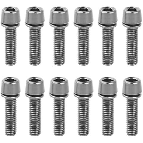 Pack of 12 M5 Bicycle Stem Screws with Washers Cover
