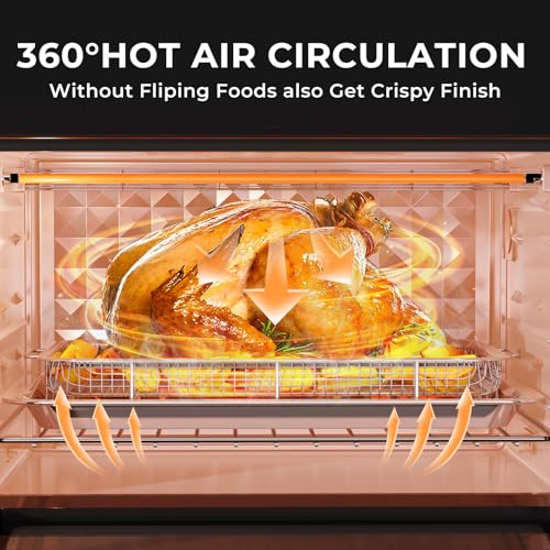 Image of Air Fryer Basket for Oven,THORSES Oven Air Fryer Basket and Tray Set | |with 30 Pcs Parchment Papers| 0.6mm Thicken Stainless Steel |XL Size Air Fryer Pan and Tray for Frying Baking|18.8 inch x 12.8 inch