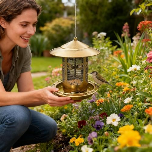 Mangeoire oiseaux extérieur avec base remplaçable pour jardin