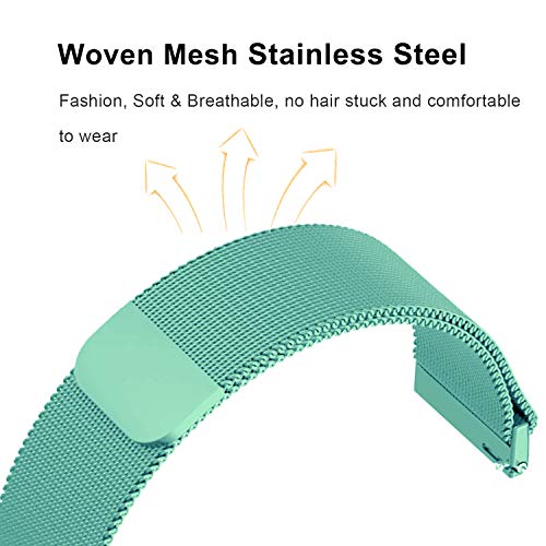 Image of ACM Watch Strap Magnetic Loop 22mm compatible with Noise Colorfit Ultra 2 Smartwatch Luxury Metal Chain Band Turquoise