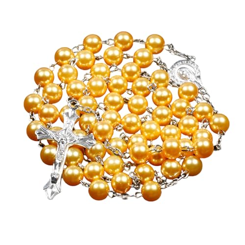 Chapelet en argent 925 et perles pour femme collier chrétien QYYZTQY