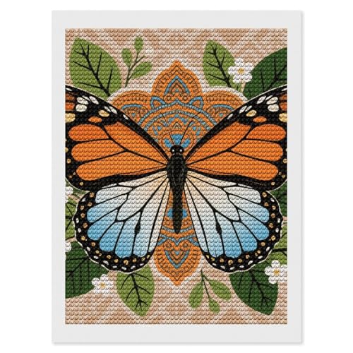 Kit peinture diamant 5D papillon mandala bohème RLDOBOFE 30x40 cm pour débutant