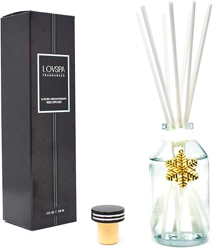 LOVSPA Set de regalo difusor de varillas de corteza de menta, aroma de bastón de caramelo de menta triturada con varillas de caña, fabricado en los