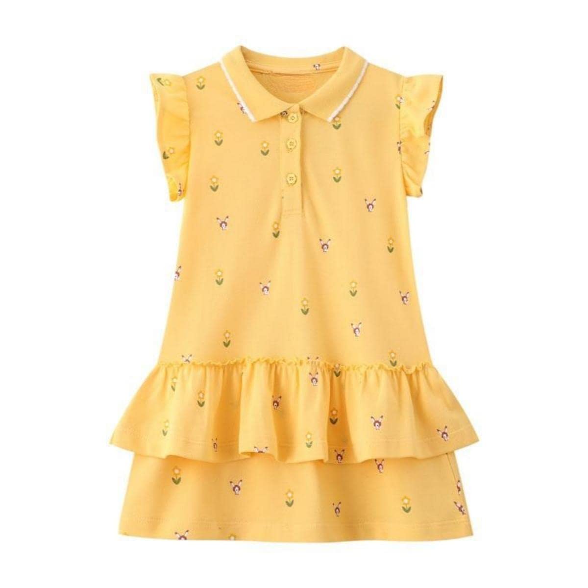 Yealoo Vestido de niña manga corta algodón ropa de juego Vestidos Camiseta Vestido Casual Vestido de niña