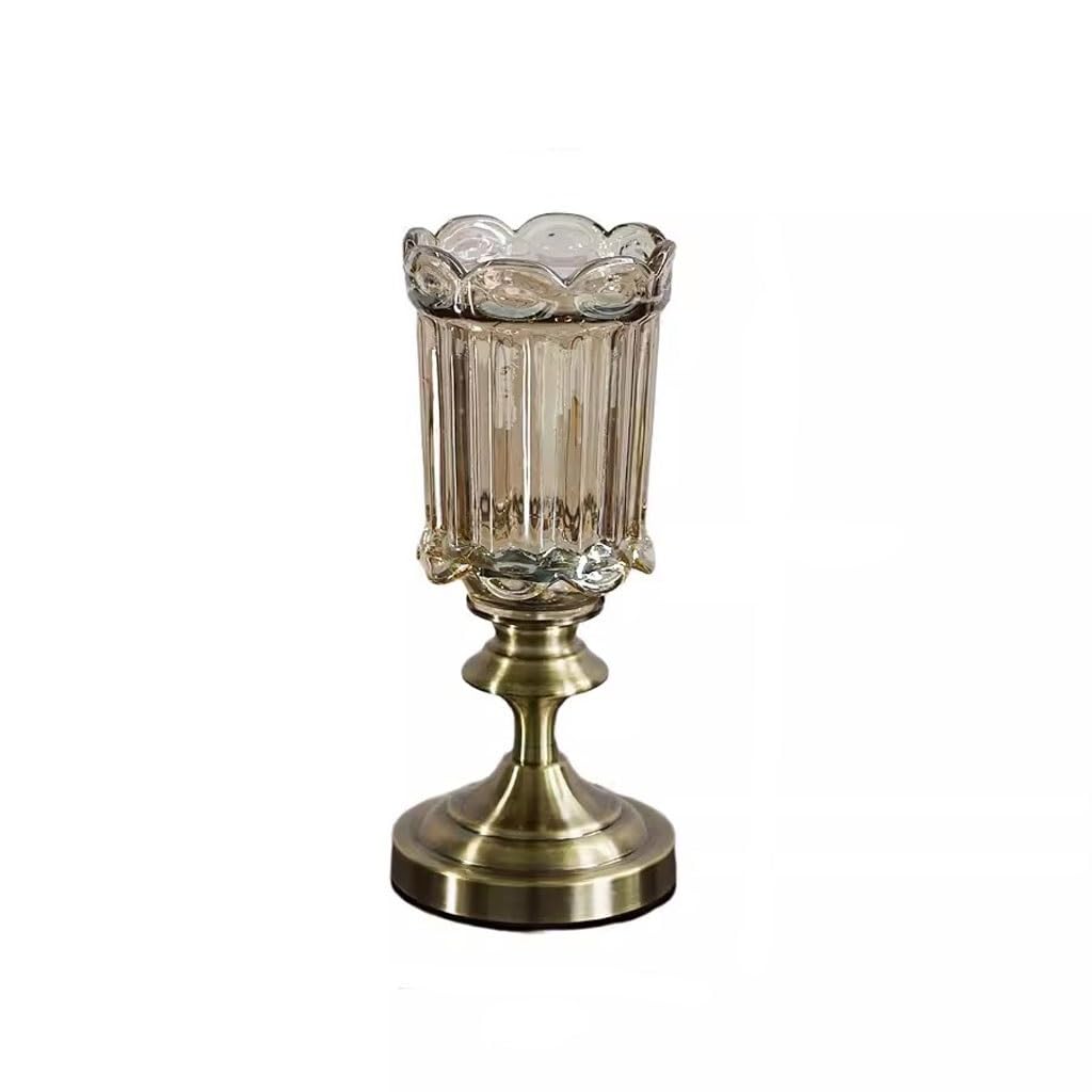 Vaso Vaso di vetro di lusso classico europeo leggero ornamenti composizione floreale tavolo da pranzo vaso retrò decorazione del desktop Vaso In Ceramica(M)