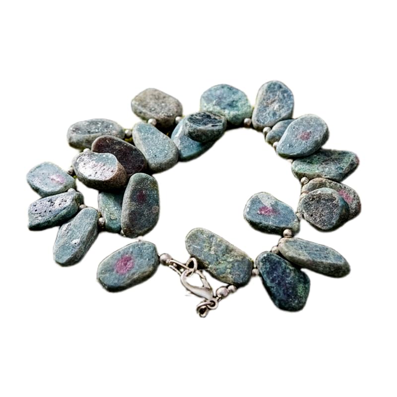 Bracelet saphir naturel 19x10mm LK_SLNK_00148 | Pierre brute couleur grise