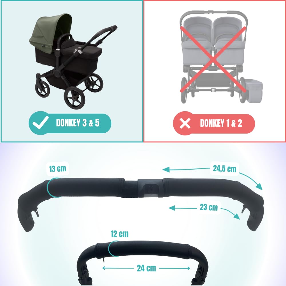 PROTEC TIF Schutzhüllen aus Kunstleder kompatibel mit Bugaboo Donkey 3 und 5 Mono