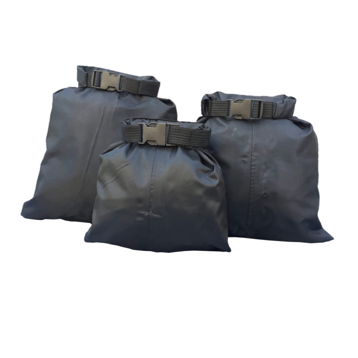 WHAMVOX 3Pcs Waterproof Dry Bag Set, 1.5L 2.5L 3.5L Nylon Foldable Bags with Double Stitched Taped Seams for Kayaking, Outdoor Activities, Money and Mobile Phones