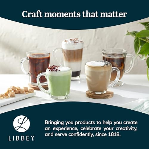 Libbey Tarro Cafe Mug, Classic Tapered Shape Coffee Mugs Set of 4, Dishwasher Safe Glass Mugs for Warm Beverages, Coffee, Tea, Lattes and More by Libbey - Image 6
