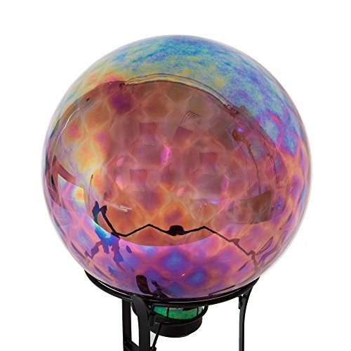 Truu Design Lawn and Garden Transparent Glass, 10 x 12 inches, Light Pink Beautiful Gazing Ball, 10" x 12" - Thumbnail 2