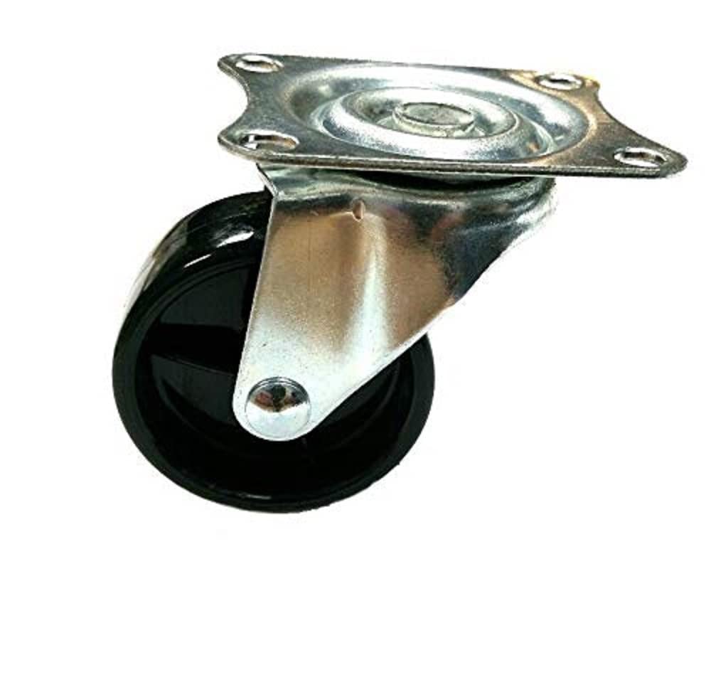 Merriway BH06976 (4 Pcs) Swivel Plate Castor Wheels Heavy Duty Black Polypropolene Without Brake