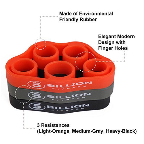 5BILLION Hand Strength Grip & Finger Stretcher - Strength Trainer for Golf Grip, Guitar Finger, Forearm Exercise, Cycling, Climbing, Prevention and Rehab